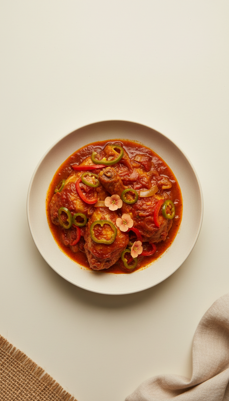 Poulet en Sauce with Tomato Peppers
