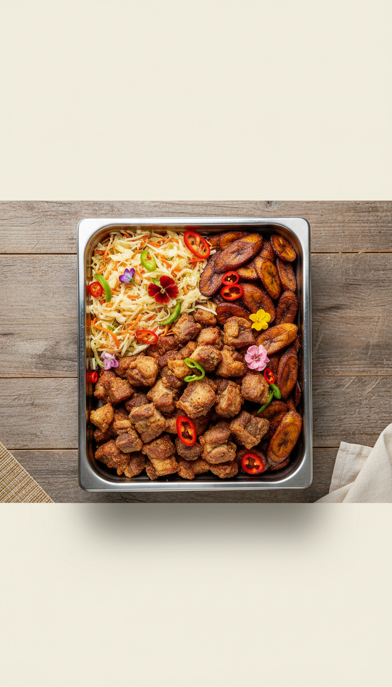 Griot Buffet Tray with Pikliz