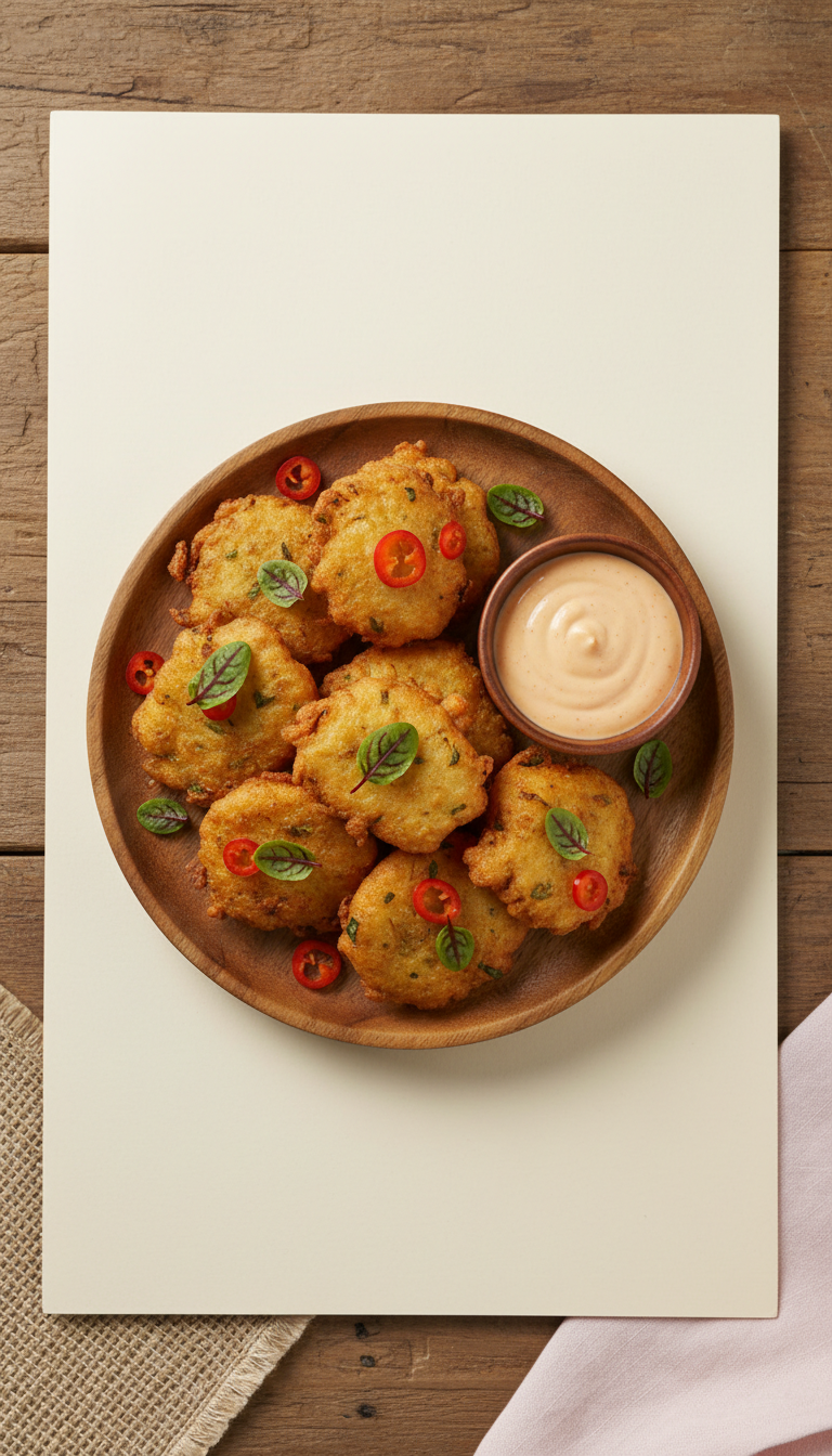 Accra Malanga Fritters with Dipping Sauce